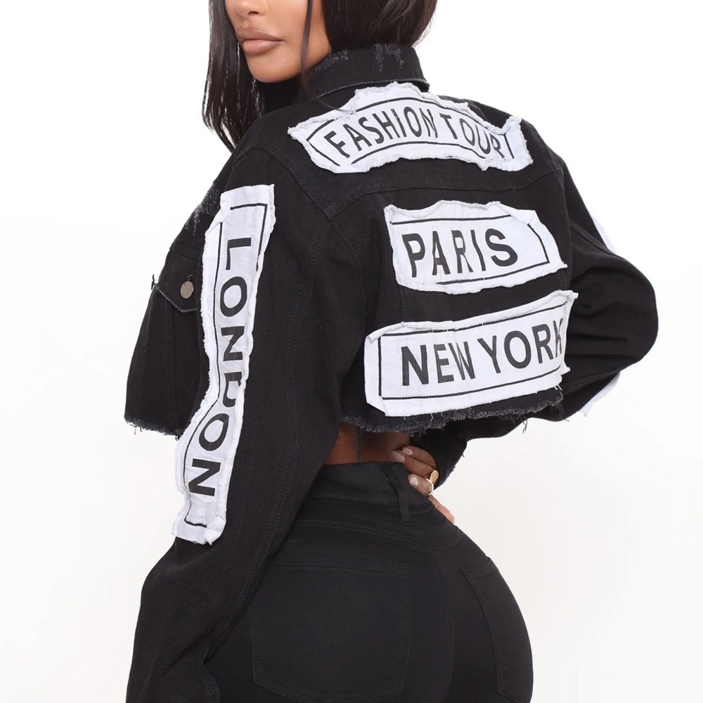 Black Fashion Tour Cropped Jacket